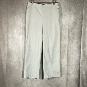 Alfred Dunner Gray & White Pull On Seersucker Pants | Size 12 Petite